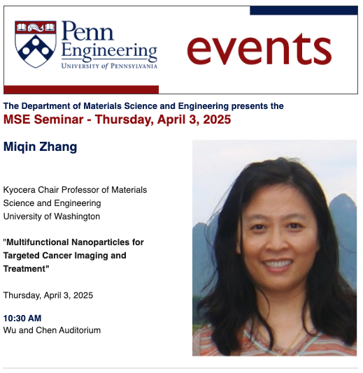 MSE Seminar – Miqin Zhang – University of Washington